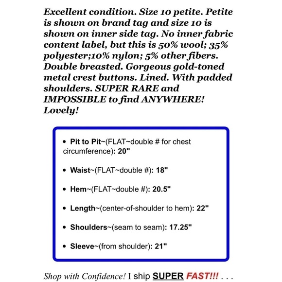 Norton McNaughton Sz 10P Red Tartan Gold Crest Button Wool m Blazer Jacket Women - Picture 11 of 11